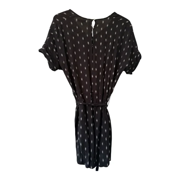 Women's Madewell Perimeter Romper Black/White Diamond Stitch Print Size S - Picture 2 of 12